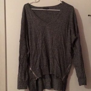 Express grey V-neck sweater